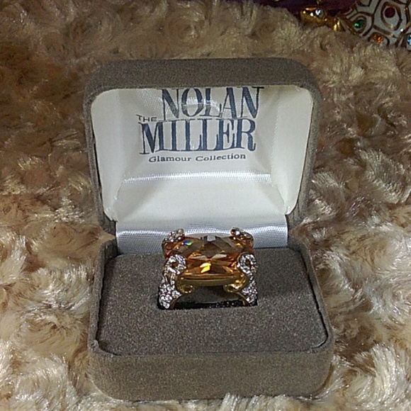Nolan Miller AB Coated Champagne  cocktail ring - Picture 2 of 7